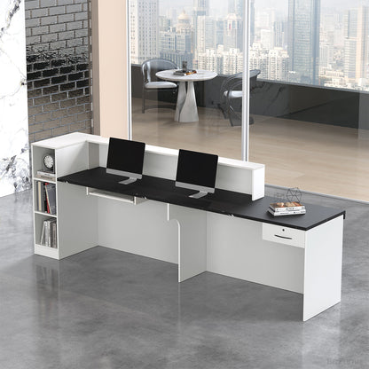 180cm Modern Reception Desk with Counter, Open Shelving and Lockable Drawer product view 3