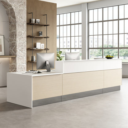 390cm(L) Professional Reception Desk with Sturdy Build and Integrated Power Hub for Modern Lobbies for modern office workspace
