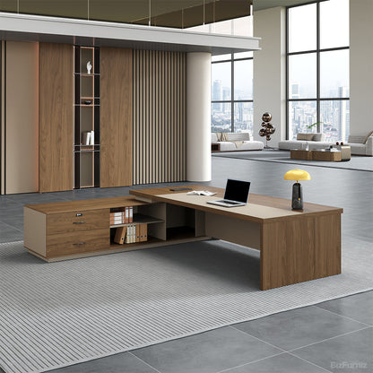 200cm(L)-shaped Executive Desk with USB Port and Reversible Cabinet product view 9