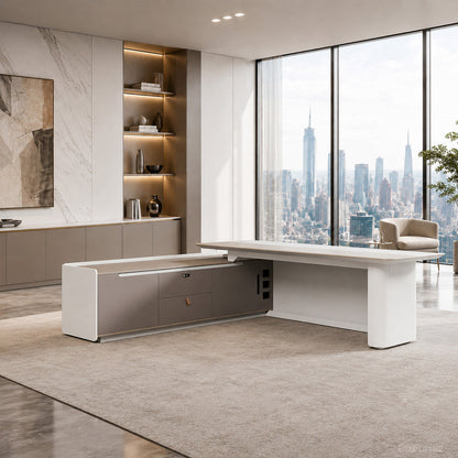 Executive Desk with Cable Management, LED Lighting and Left Return product view 7