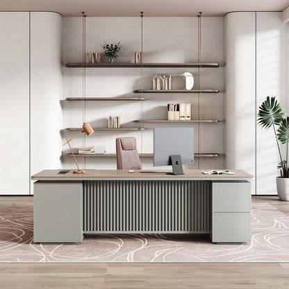 200cm Executive Desk with Integrated Side Cabinet and Power Hub product view 2