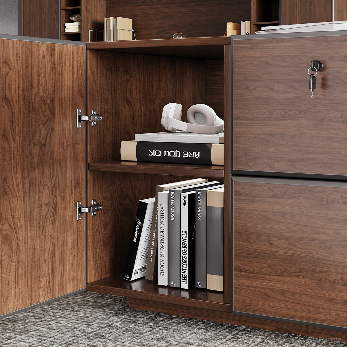 260cm Modern Executive Desk with Large Storage Side Cabinet for CEO, Manager and Executive Offices product view 5