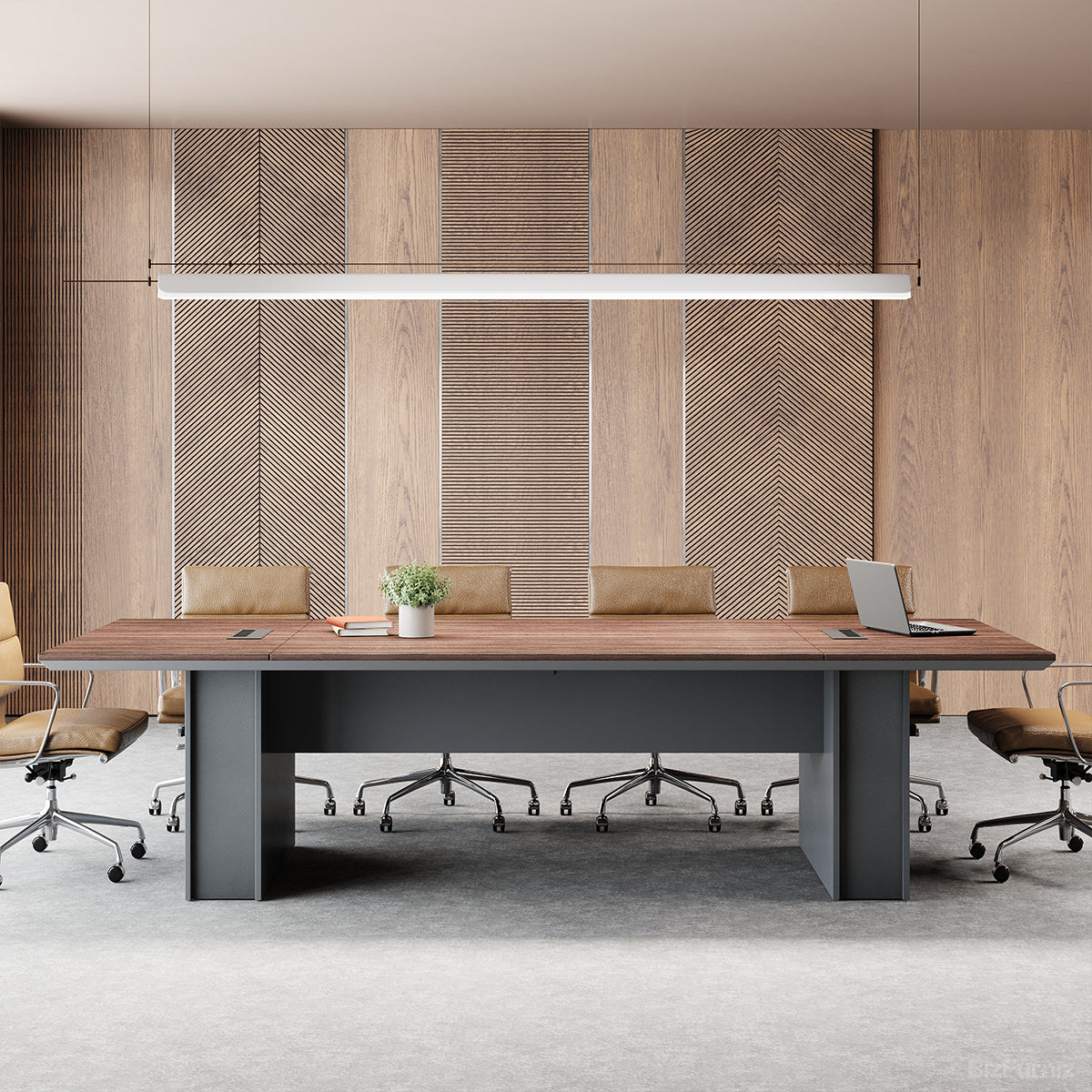 240cm Modern Conference Table with Cable Management for 6-8 Person Meeting Room product view 4