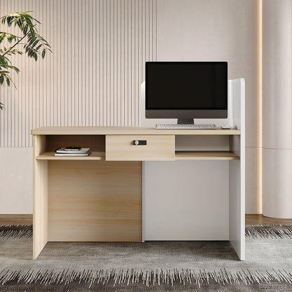 120cm Small Reception Desk with LED Lights and Privacy Panel for Compact Space product view 4