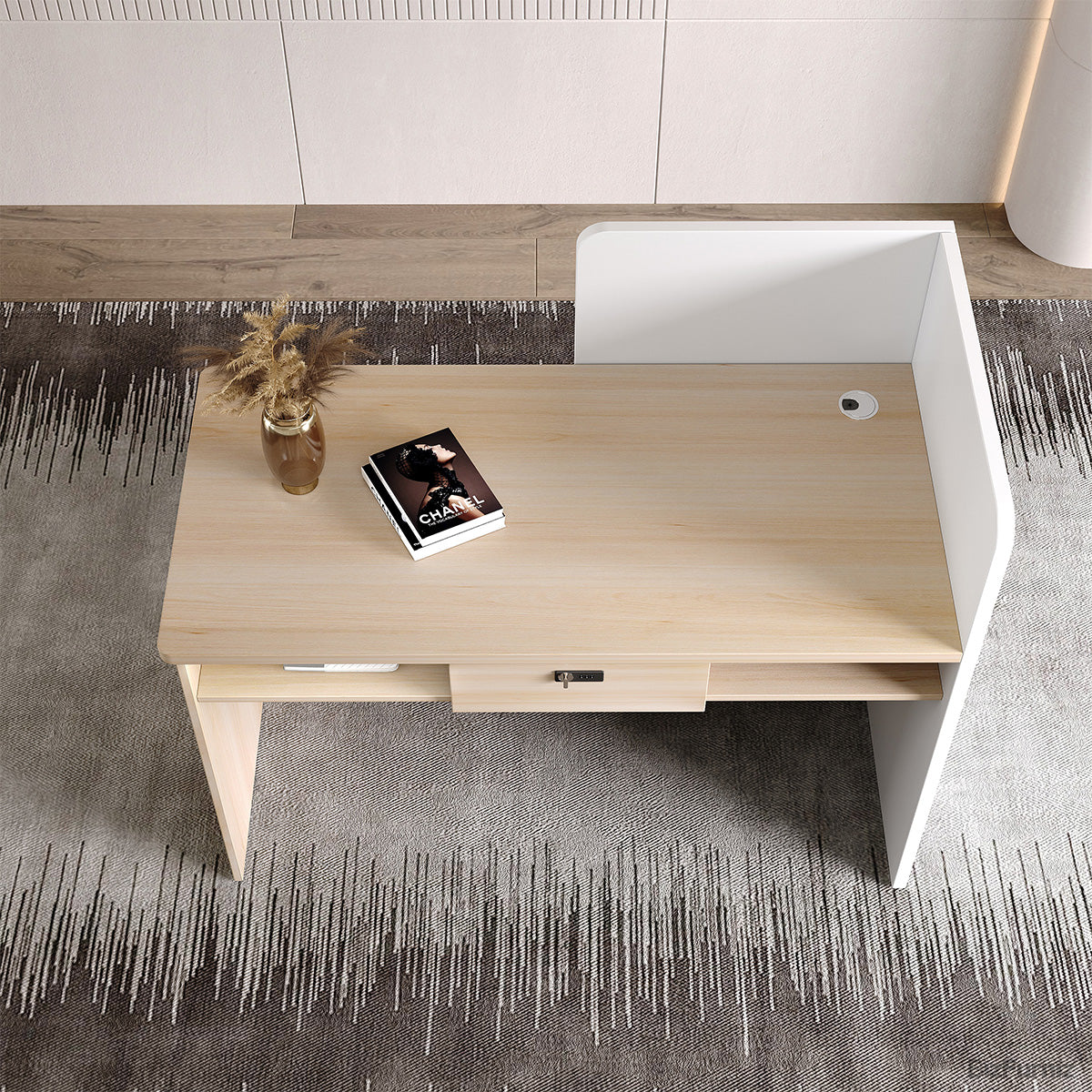 120cm Small Reception Desk with LED Lights and Privacy Panel for Compact Space product view 5