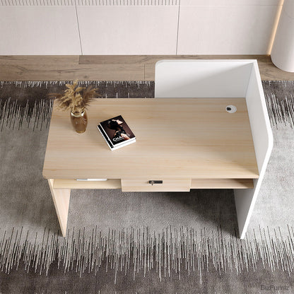 120cm Small Reception Desk with LED Lights and Privacy Panel for Compact Space product view 5