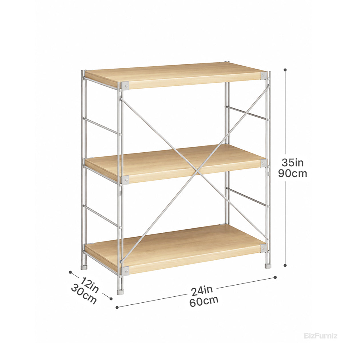 Multi-tier Bookshelf or Storage Rack for Home Office, Living Room, and Kitchen product view 4