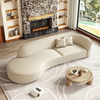 Curved Sectional Sofa with Solid Wood Frame for 4-6 People for modern office workspace
