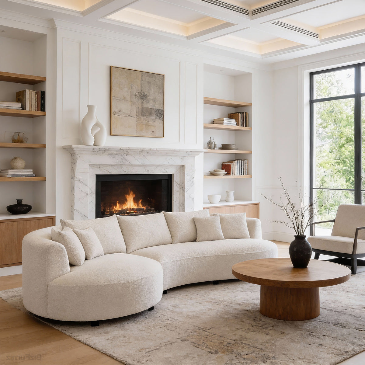 320cm Curved Sectional Sofa with Solid Wood Frame and Cloud-Soft Padding for 4-6 People product view 9