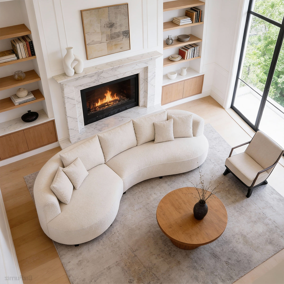 320cm Curved Sectional Sofa with Solid Wood Frame and Cloud-Soft Padding for 4-6 People product view 12