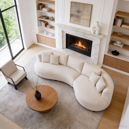 320cm Curved Sectional Sofa with Solid Wood Frame and Cloud-Soft Padding for 4-6 People product view 4