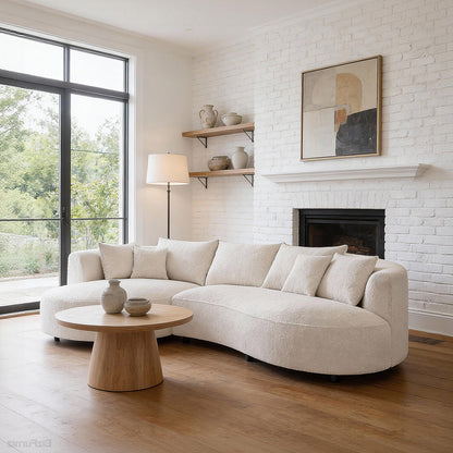 320cm Curved Sectional Sofa with Solid Wood Frame and Cloud-Soft Padding for 4-6 People product view 11