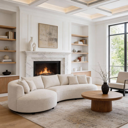 320cm Curved Sectional Sofa with Solid Wood Frame and Cloud-Soft Padding for 4-6 People product view 9