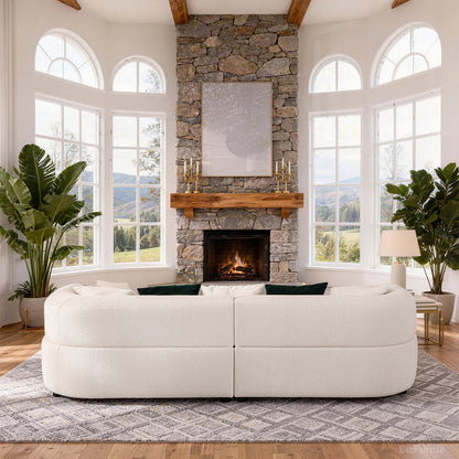 265cm Curve Sofa with Soft Cushion and Solid Wood Frame product view 4