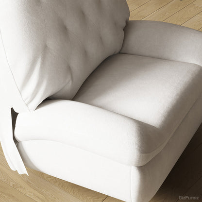 Luxury Cream Suede Recliner Chair with Phone Holder, Footrest, and USB Port product view 5