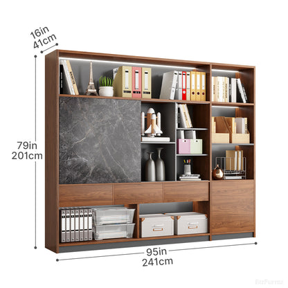 240cm Modern Multi-Zone Bookshelf, All-in-One Storage Cabinet for Home and Offices product view 5
