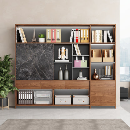 240cm Modern Multi-Zone Bookshelf, All-in-One Storage Cabinet for Home and Offices for modern office workspace