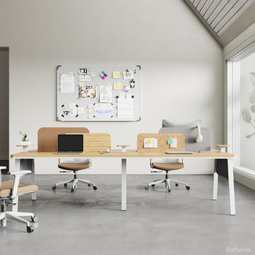 280cm 4-person Office Desk with Partition and Cable Management product view 2