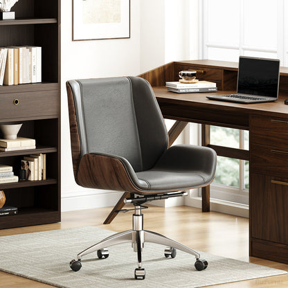 Leather Office Chair with Adjustable Height for modern office workspace